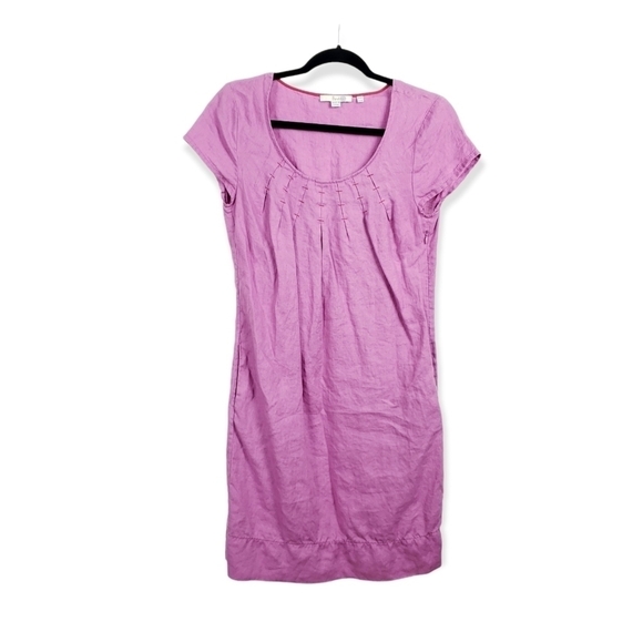 Boden Dresses & Skirts - Boden linen subtle top stitch detail dress 4r